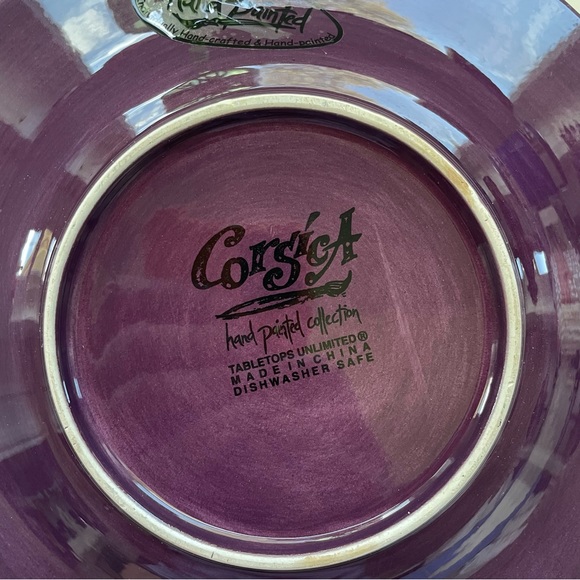 NWT Corsíca Home Hand Painted Ceramic Decorative Plate in Purple - Picture 4 of 5